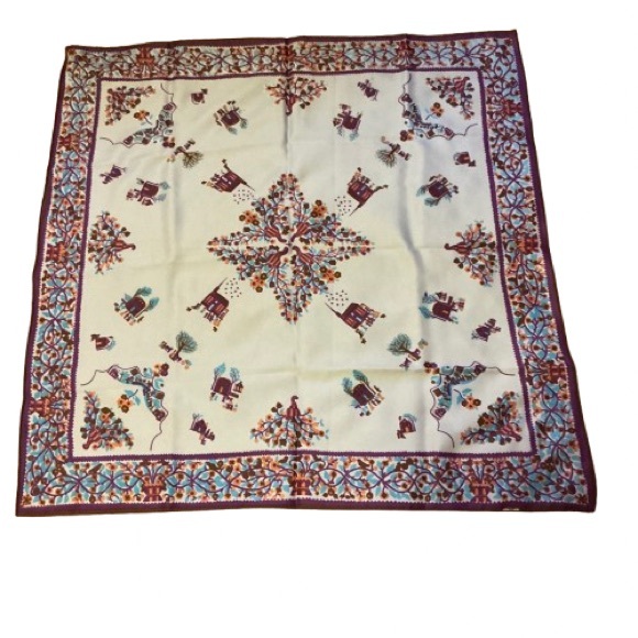 Vintage Accessories - Vintage Multicolor Patterned Scarf